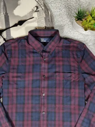 Camicia a quadri uomo Fred Perry rosso blu