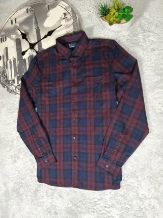 Camicia a quadri uomo Fred Perry rosso blu