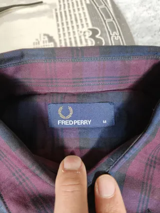 Camicia a quadri uomo Fred Perry rosso blu