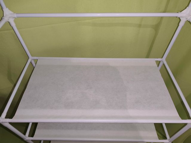 Estantería zapatero con perchero, 5 pisos - Blanca