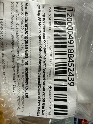 Bolsas aspiradora (recambio)