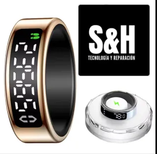 Anillo Inteligente Dorado con negro