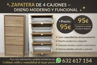 Zapatera 4 cajones diseño moderno