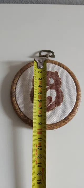 Quadretto gufetto ricamato a mano