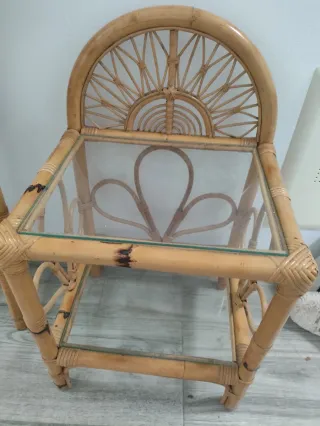 Cabecero de bambú y cristal