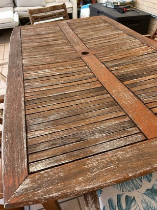 Mesa y 6 Sillas de Jardín Madera