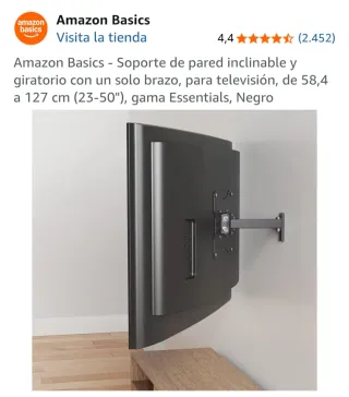 Soporte pared TV negro
