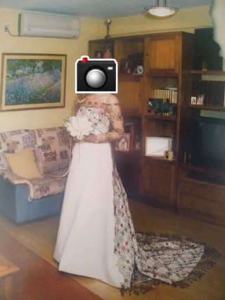 Vestido de Novia con abrigo. Modista María Alegre.