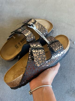 Birkenstock Arizona Print Platinum Negro Talla 37