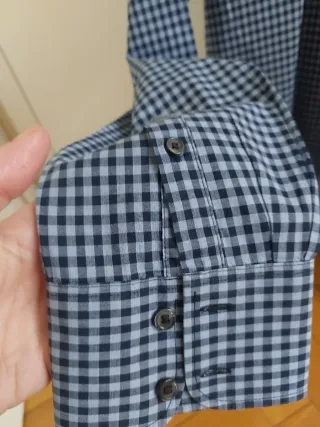 Camisa Cortefiel Cuadros Azul Talla L
