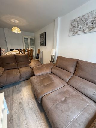 Sofá de nobuk marrón