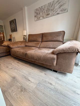 Sofá de nobuk marrón