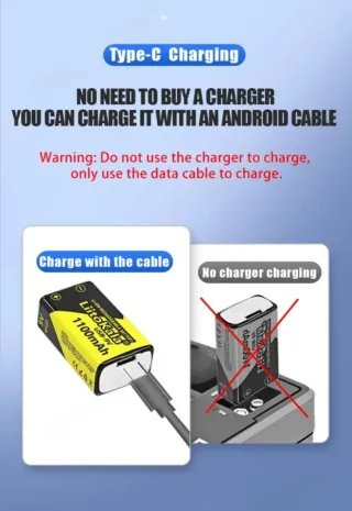 PILAS RECARGABLES 9v Litio 1100mAh