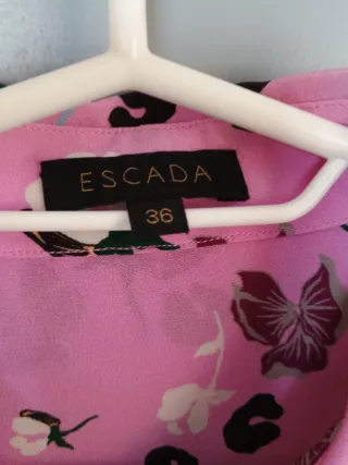 Escada Blusa Seda Estampada Multicolor