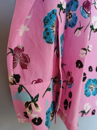 Escada Blusa Seda Estampada Multicolor