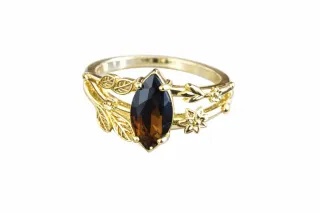 Anello Marquise con Fiori e Foglie