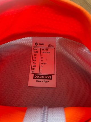 Maillot Ciclismo Hombre Talla L Naranja/Gris