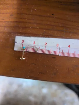 Pendientes Oro 18k Mini Cuadrado Turquesa