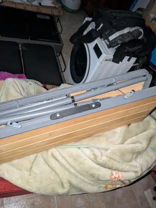 Mesa Camping Plegable Bambú y Metal