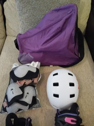 Set Patines luces led en Línea niños + Casco + Pro