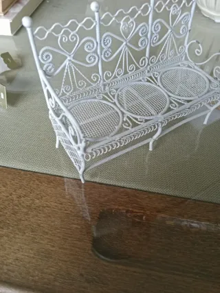 Miniatura banco jardín blanco