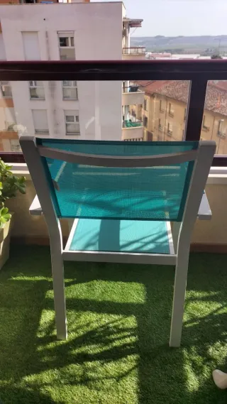 4 Sillas de Jardín Aluminio Turquesa