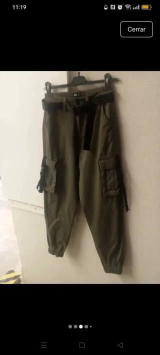 Pantalón cargo FB Sister verde militar Talla XS