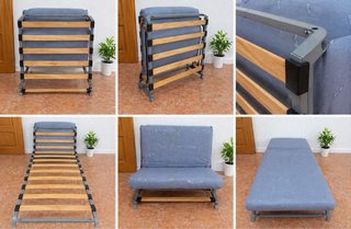 Puff Cama Plegable Beige