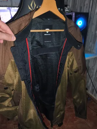 Chaqueta Revit Moto Marrón y Dorado