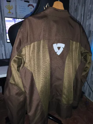 Chaqueta Revit Moto Marrón y Dorado