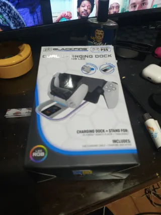 Cargador Dual Blackfire PS5 RGB LED