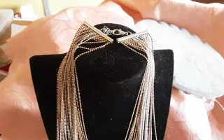 Collana cascata perline argento