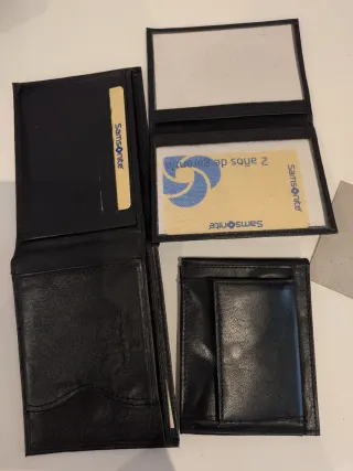 Cartera Samsonite de cuero negra nueva