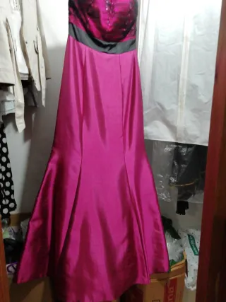 Vestido largo fiesta buganvilla y negro