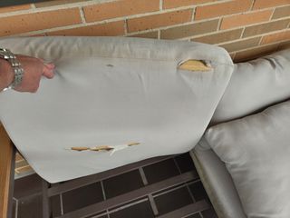 Muebles de terraza beige/blanco