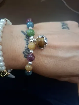 Pulsera Ojo de Tigre y Plata