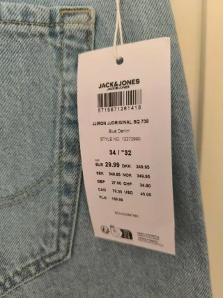 Pantalón Baggy Jack & Jones Azul W34 L32