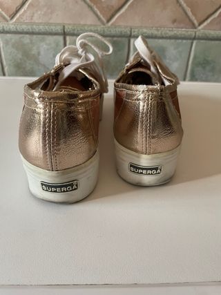 Superga sneakers donna marrone/oro