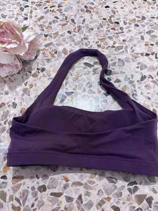 Conjunto mallas y top morado talla S