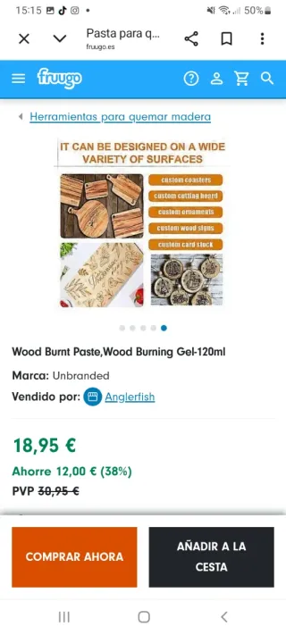 3 cajas de Pasta Wood Burnt Jue-Fish NUEVO