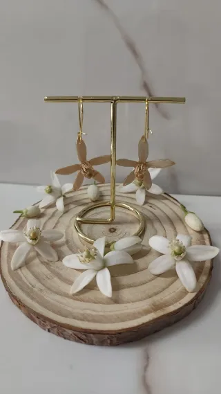 Collar Flor Natural Perlas