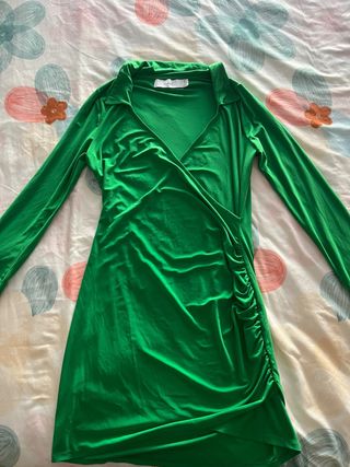 Vestido verde manga larga