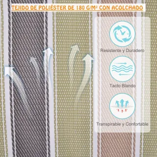Silla Colgante de Rayas 100x106cm Carga Max:100kg