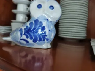 Set de 2 Búhos Decorativos Azules