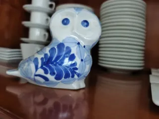Set de 2 Búhos Decorativos Azules