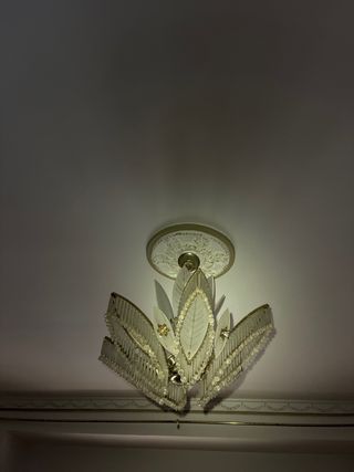 Lámpara Techo Vintage Hoja Cristal