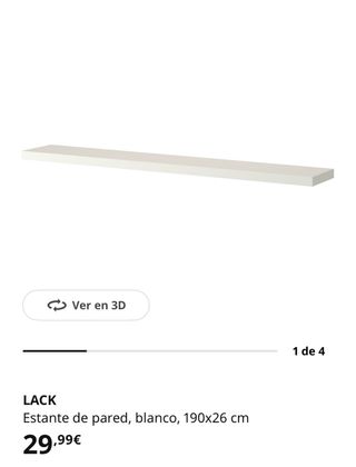 Estante de pared Lack Ikea 190x26cm