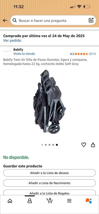 Silla de Paseo Gemelar Babify Twin Air