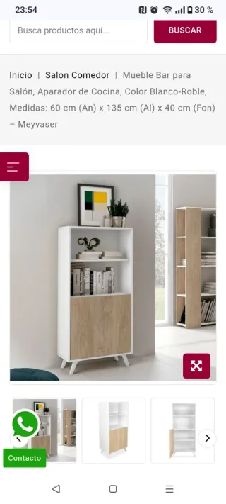Conjunto Mueble Salón Madera Clara y Blanco NUEVO