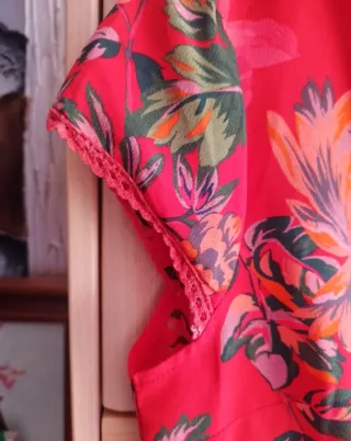 Vestido camisero estampado flores